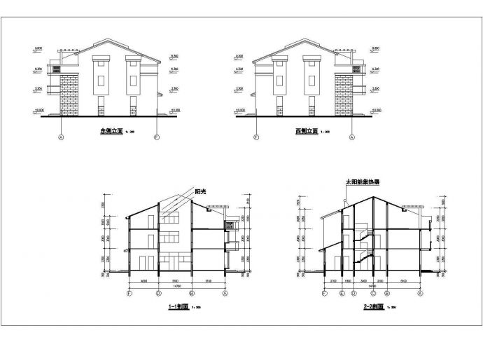 某地二层农村居住院落建筑设计方案_图1