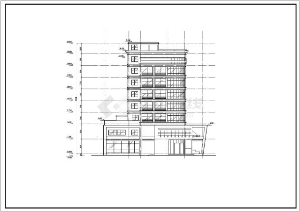 某地8层框架结构商业综合建筑设计施工图-图二