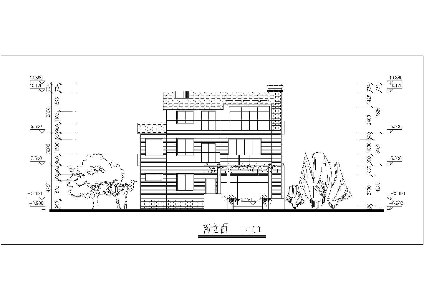 某地三层农村现代别墅住宅建筑设计图