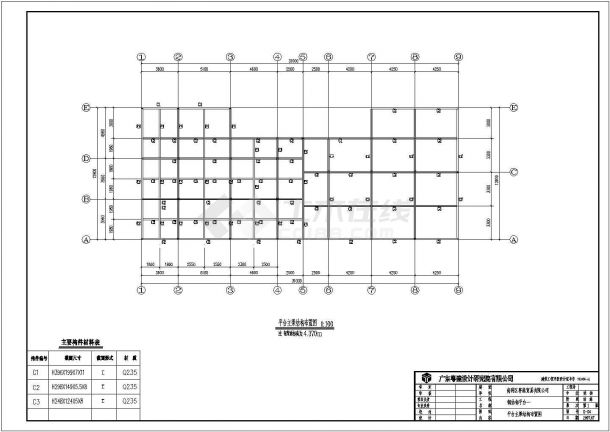 广东局部二层钢框架结构建筑结构施工图-图二