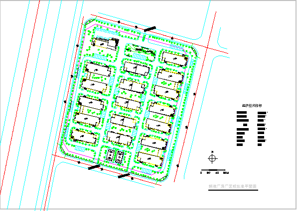 沿海城市标准厂房规划总平面图_图1