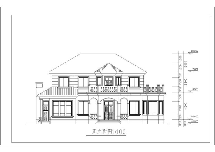 某地区三层别墅建筑cad设计施工方案图_图1