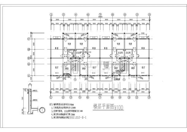 某地区界南河拆迁安置住宅楼cad设计详图-图二