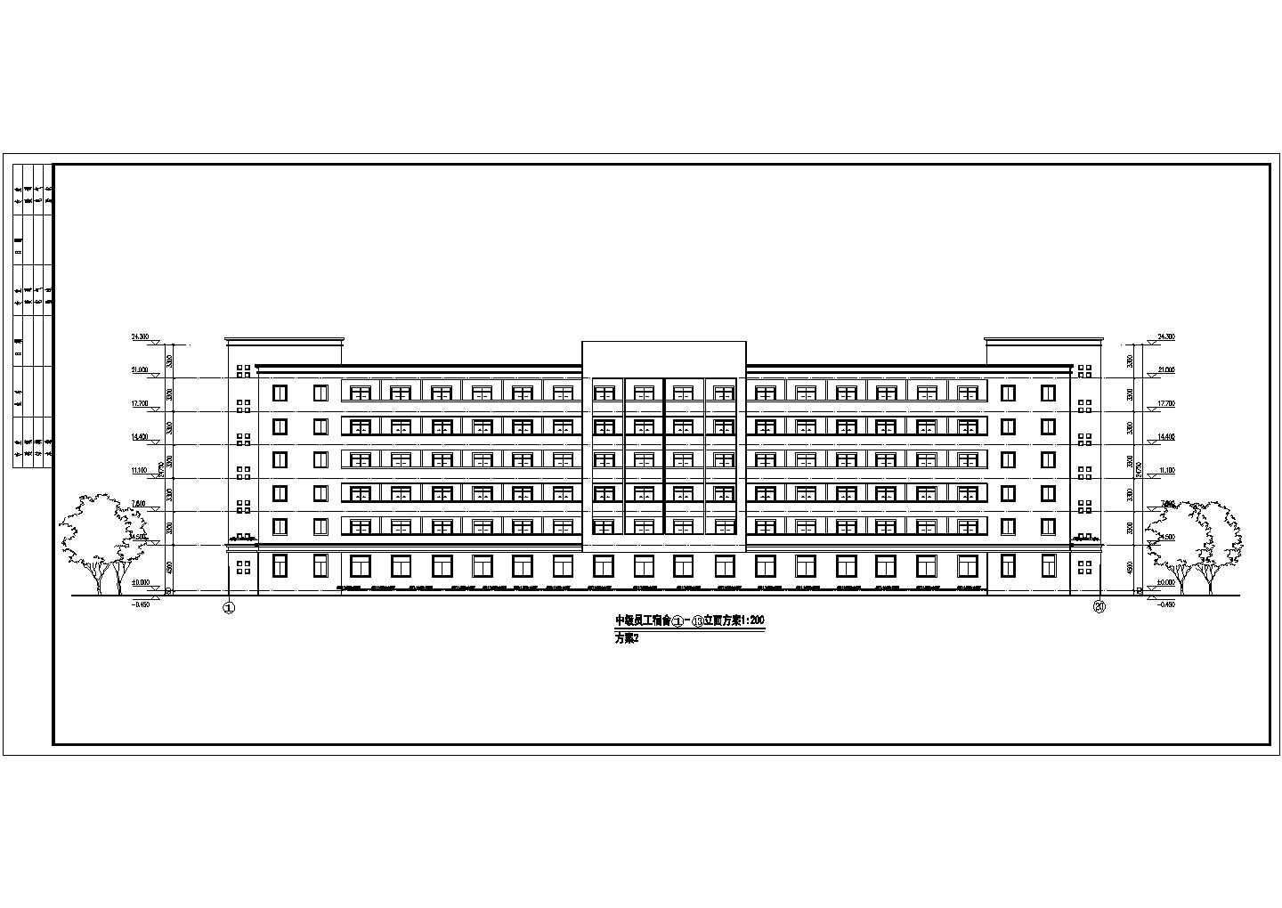 某地六层框架结构员工宿舍建筑设计施工图