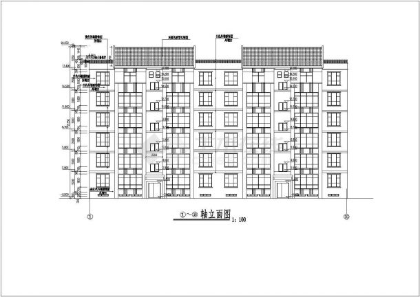 某七层砖混结构单元住宅建筑施工图-图二