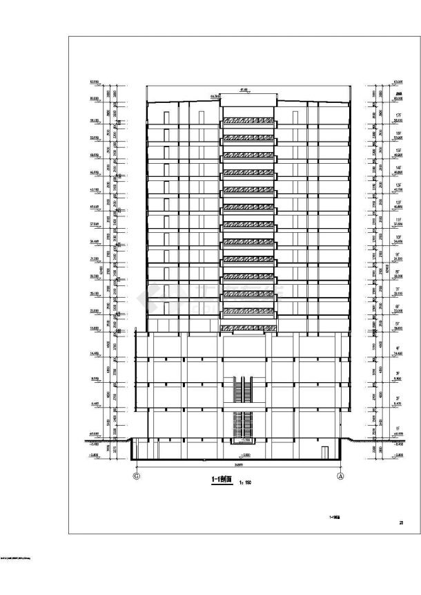 某地17层框架剪力墙结构公务员公寓建筑施工图-图二