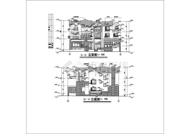 某地三层框架异形柱结构别墅海景房建筑施工图-图一