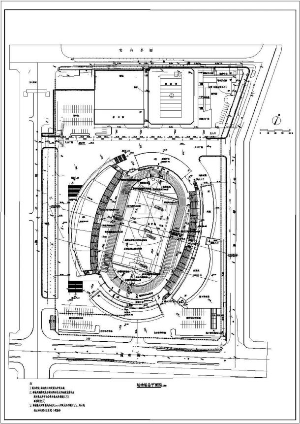 牡丹江市北山体育场综合工程建筑设计施工图-图一