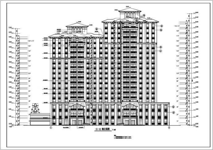 某地十六层框架结构高层商住楼完整施工图_图1