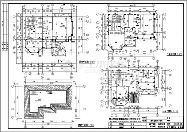 某地三层框架结构欧洲复古风格别墅建筑设计施工图-图二