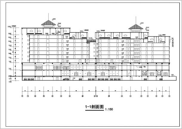 柳州市九层框剪结构办公楼建筑设计扩初图-图一