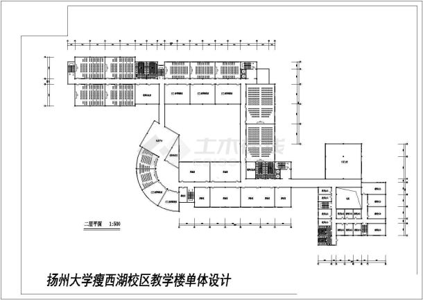 某城市教学楼单体建筑设计cad图-图一