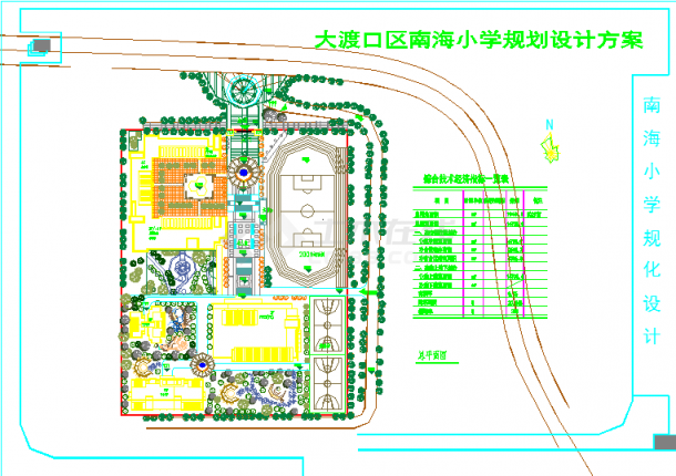 某地区小学建筑规划设计cad图纸-图一