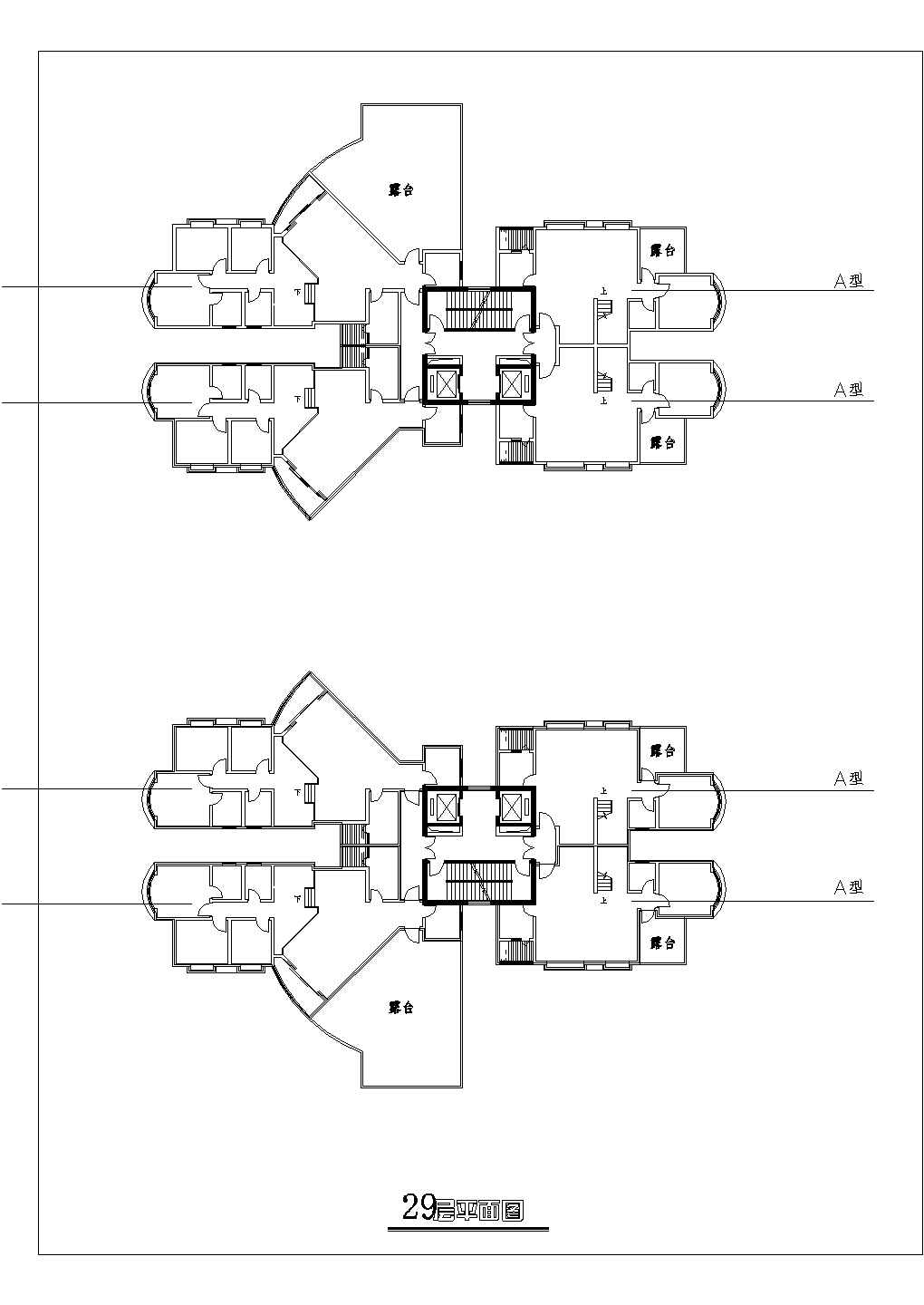 某地某高层住宅户型经典集合cad图