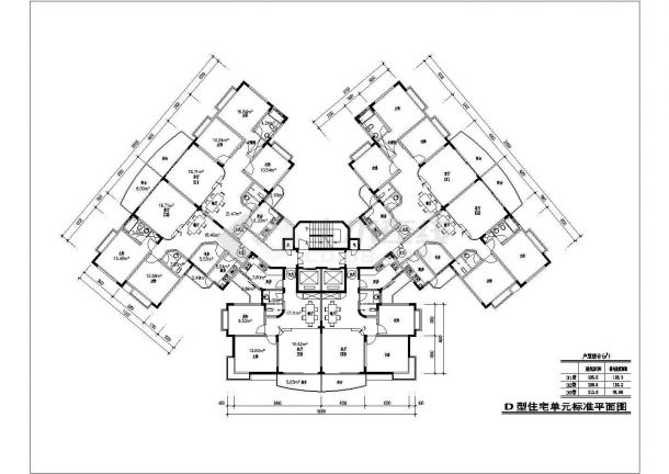 某地区某高层住宅户型经典集合cad详图-图一