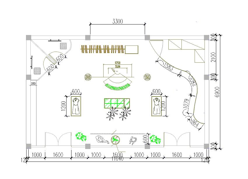 瑞丽服装店装饰装修CAD图