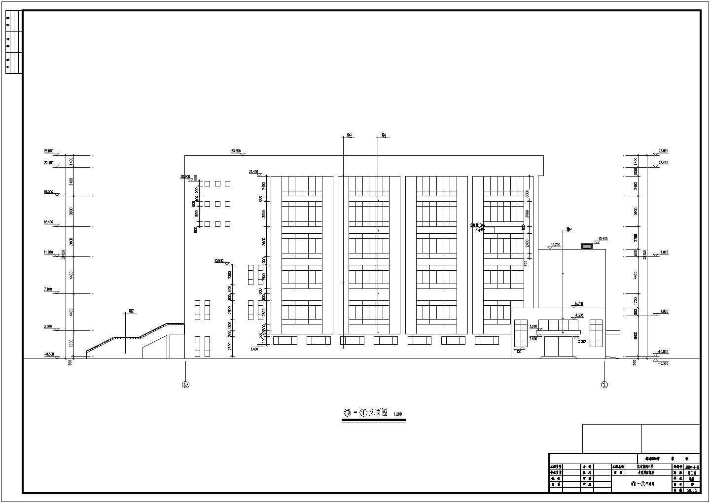 某地六层框架结构中学教学楼建筑设计施工图