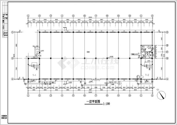 某工业厂房全套建筑CAD设计施工图纸-图一