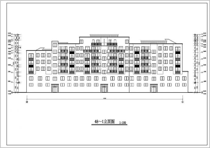 某地六层框架结构四川风格商住楼建筑施工图_图1