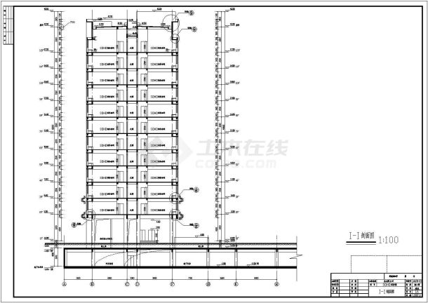 某地12层框架结构沿街商务楼建筑施工图-图一