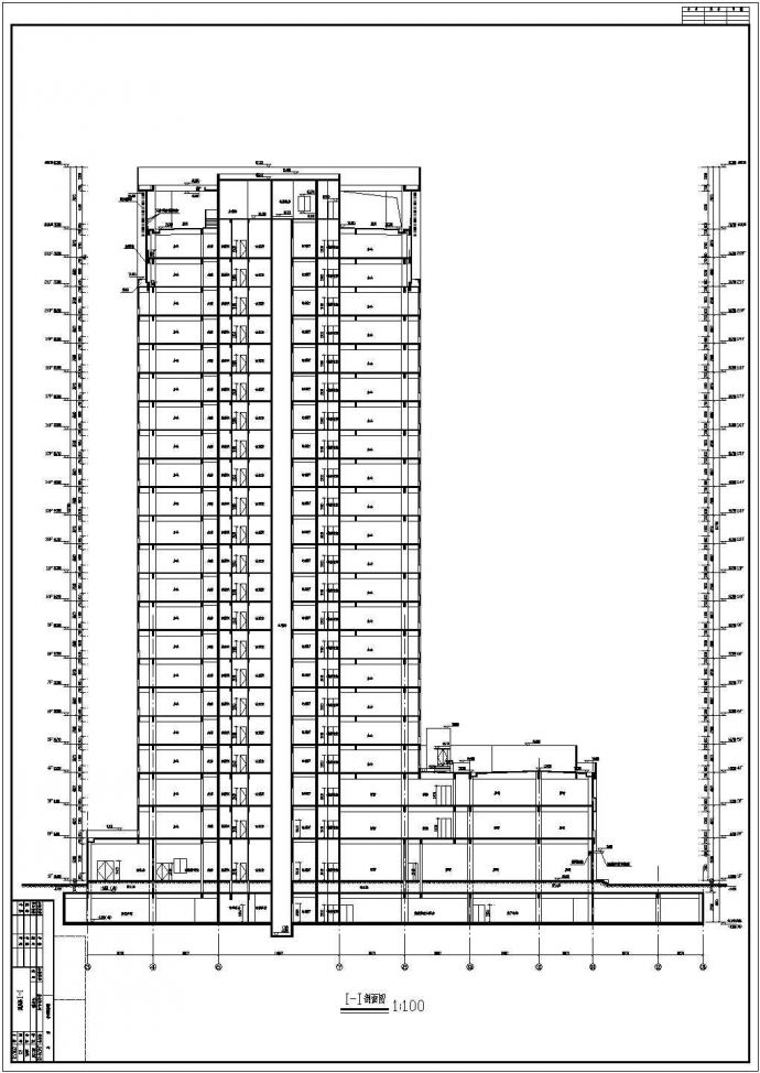 某地22层框架核心筒结构商务办公楼建筑施工图_图1