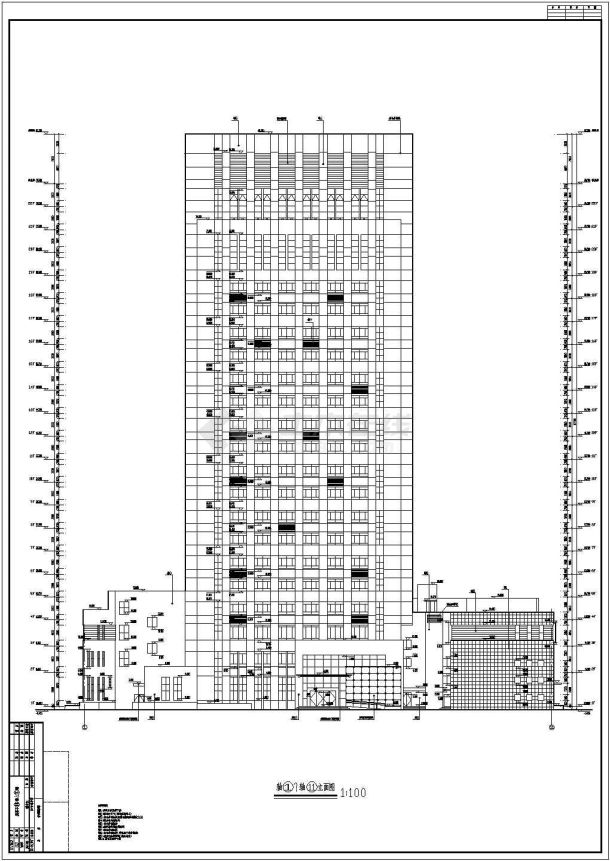 某地22层框架核心筒结构商务办公楼建筑施工图-图二