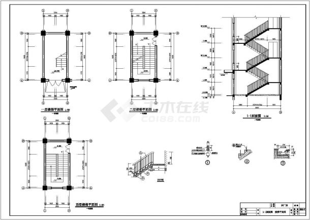 某地三层框架结构厂房建筑设计施工图及结构设计施工图-图一