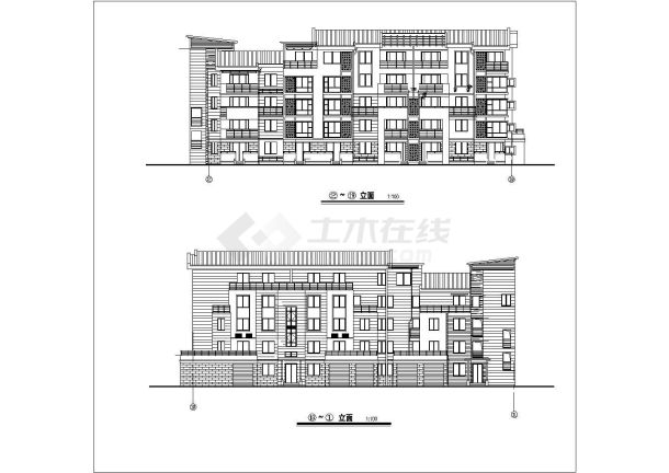 苏南某小区多层住宅楼建筑设计图纸-图一