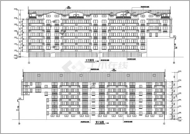 临街多层商住综合楼建筑施工全套图纸-图二