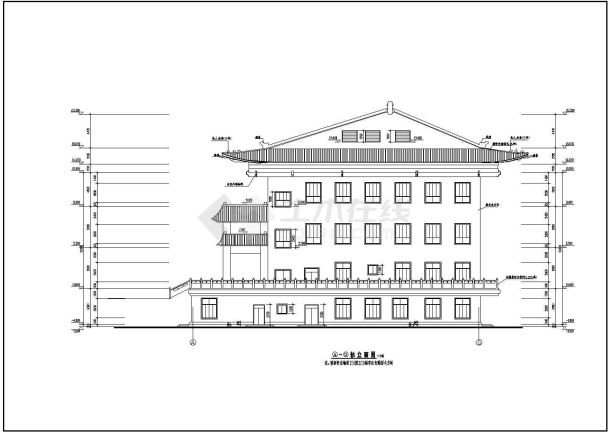 某寺庙四层框架结构综合楼建筑设计施工图-图一