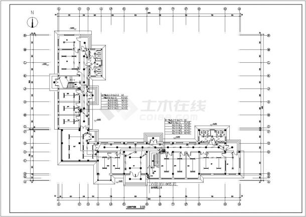 某大学办公楼电气设计方案施工cad图-图一