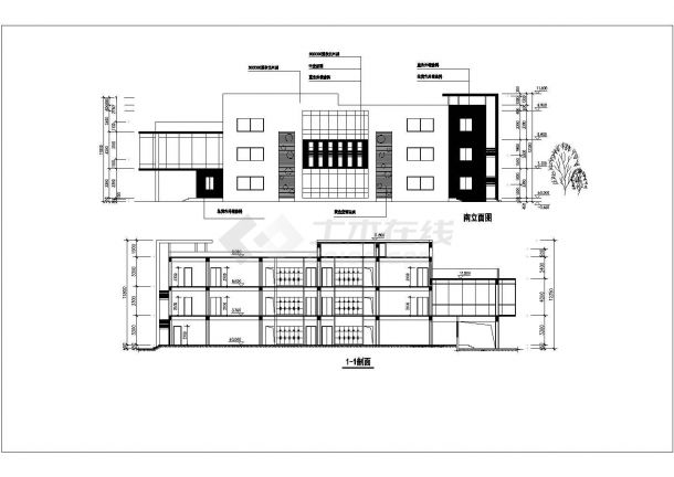 某地三层框架结构幼儿园建筑设计方案图-图一