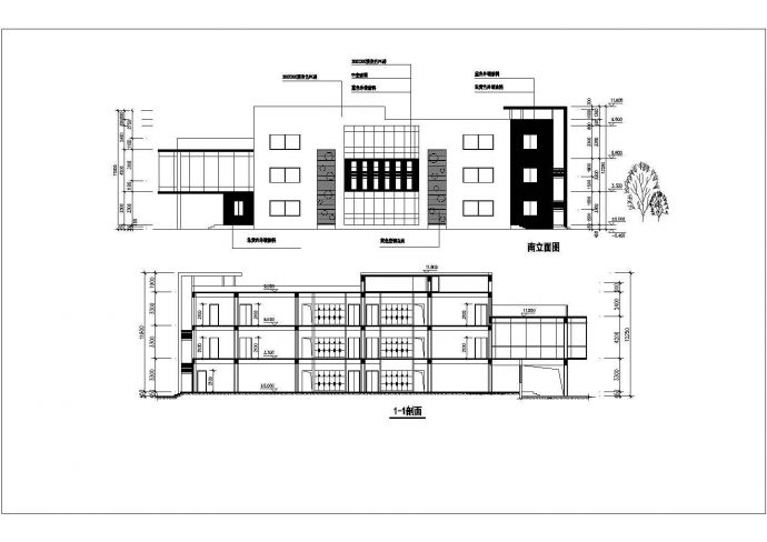某地三层框架结构幼儿园建筑设计方案图_图1