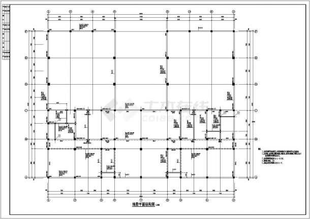 某地三层框架结构综合楼结构施工图-图二