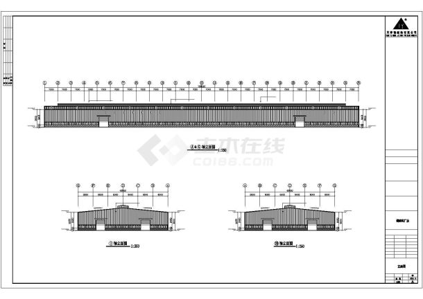 某公司48米钢结构厂房工程设计CAD图-图一