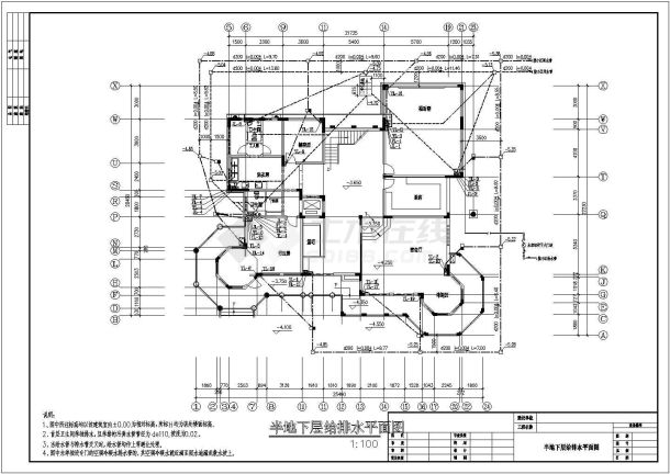 一栋3层私家别墅给排水设计施工图-图一