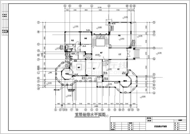 一栋3层私家别墅给排水设计施工图-图二