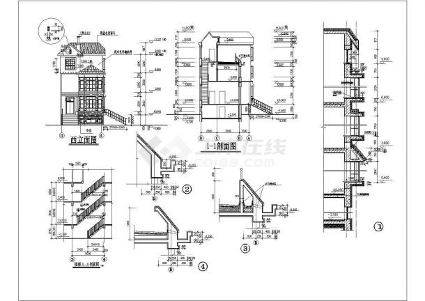 某地三层农村住宅楼建筑方案设计图-图二