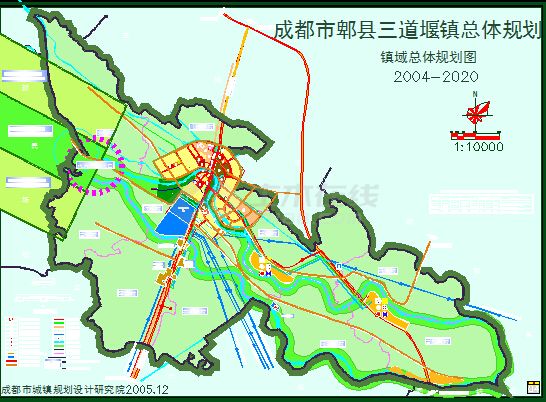 成都周边某小城镇域规划总平面布置图-图一