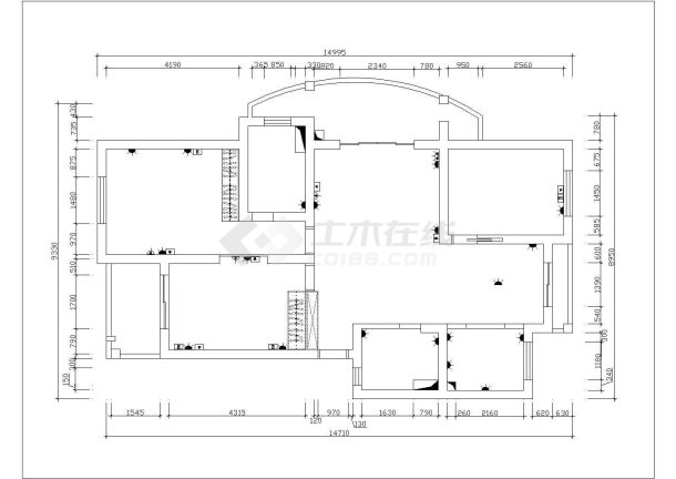 江苏省某城市一套家居CAD建筑图-图一