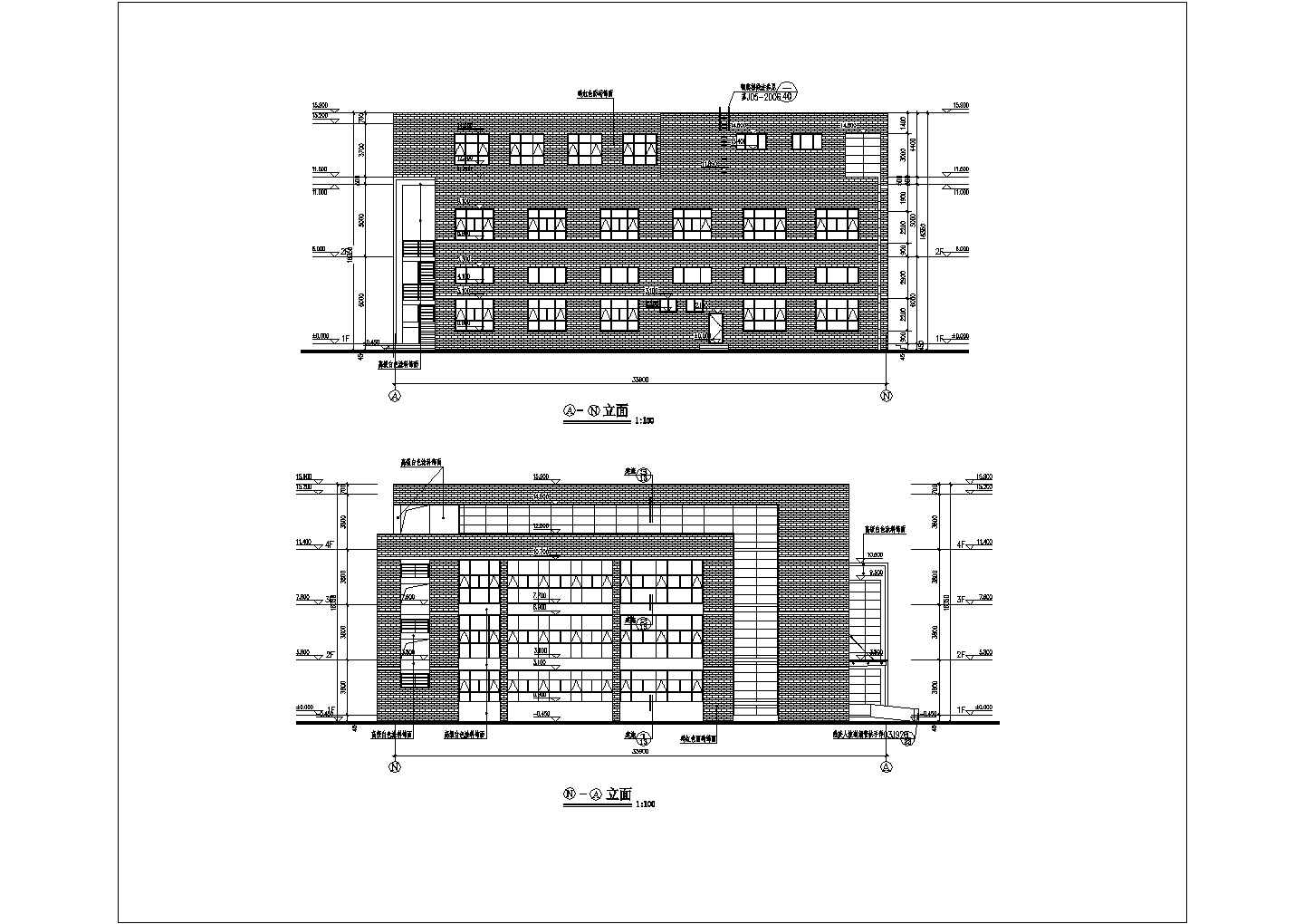 某地4层框架结构报告厅建筑方案图