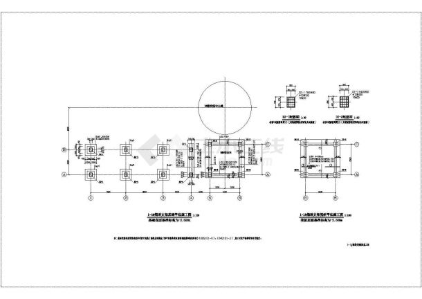 某地区钢烟道支架结构设计施工图纸-图二