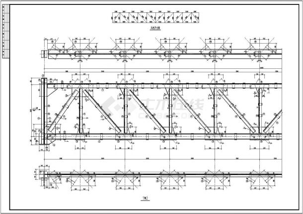 山西钢结构输煤走廊钢桁架建筑结构施工图-图二