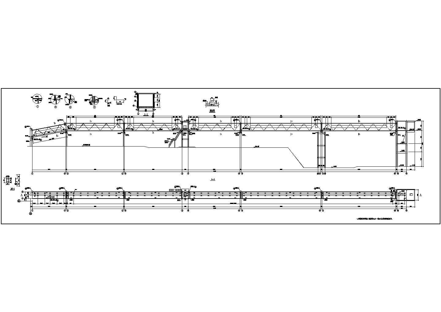 山西钢结构输煤走廊钢桁架建筑结构施工图