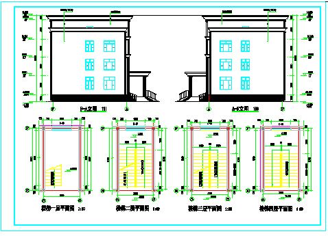 某地四层框架结构乡办公楼建筑设计施工图-图二