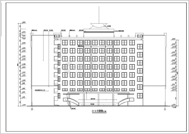 某七层综合楼建筑cad施工设计图-图二