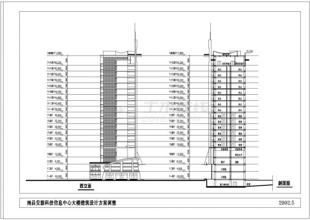 南昌安源科技信息中心大楼建筑设计方案图-图二