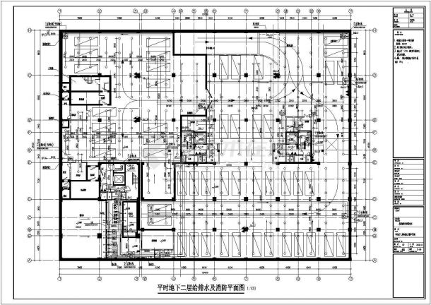 某地十五层框架结构商住楼给排水设计施工图-图二