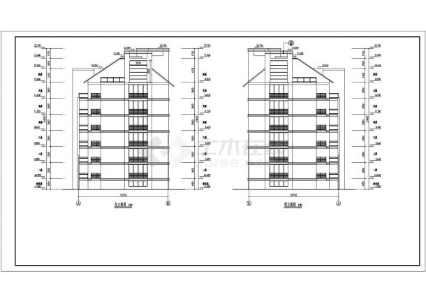 某地七层砖混结构住宅楼建筑设计施工图-图二