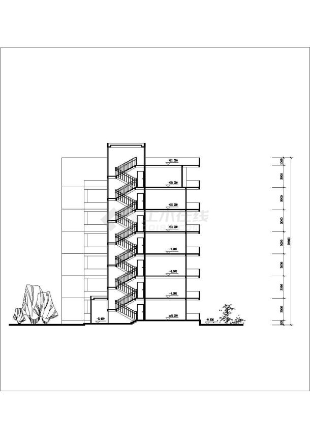 云南省某城市跃层式住宅楼户型平面图-图二